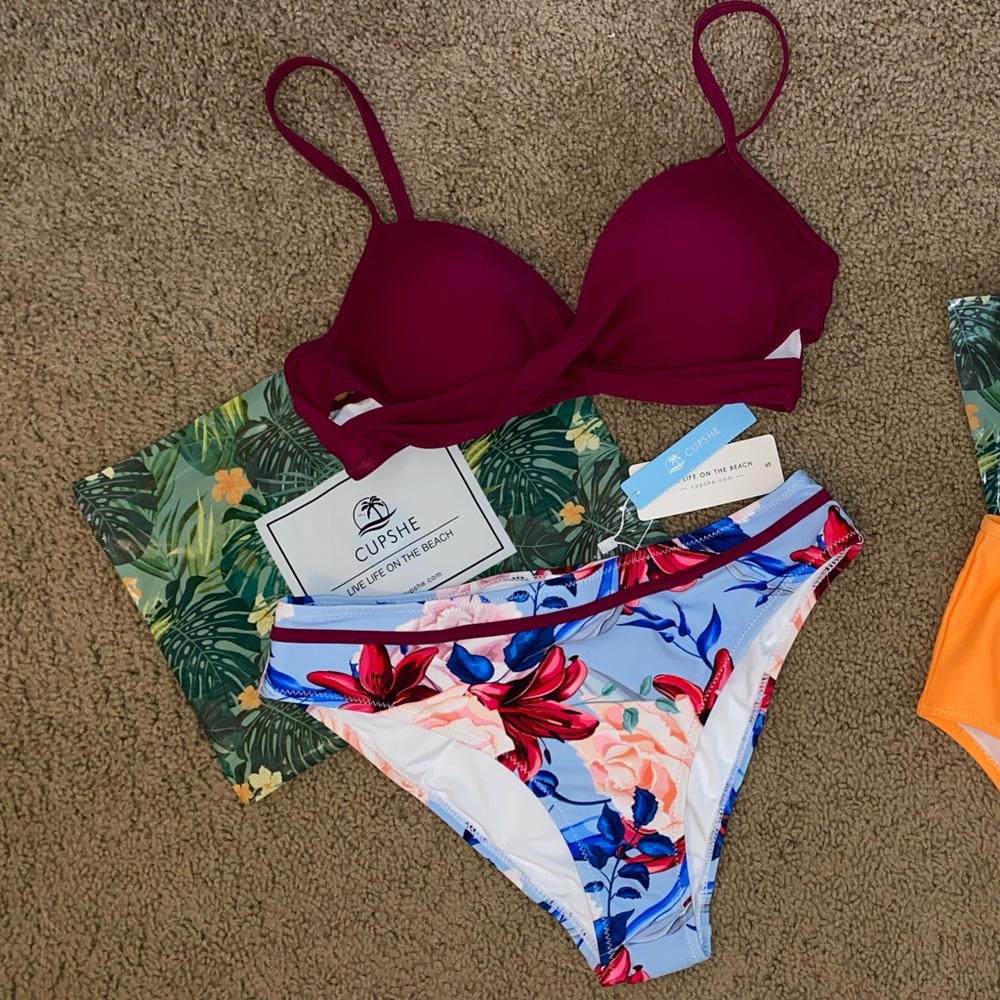 BRAND NEW Plum And Floral Wrap Bikini